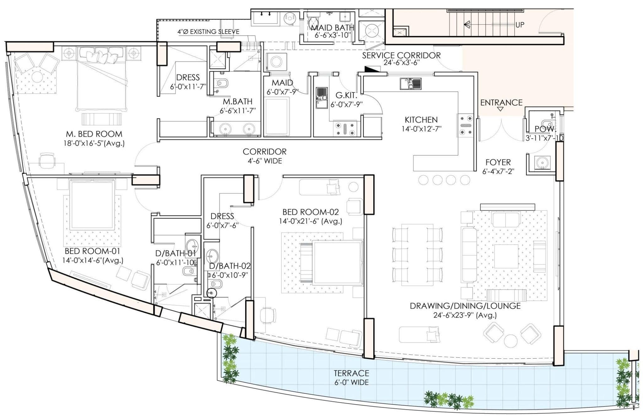 Tower B – 3 Bedroom Large Apartment